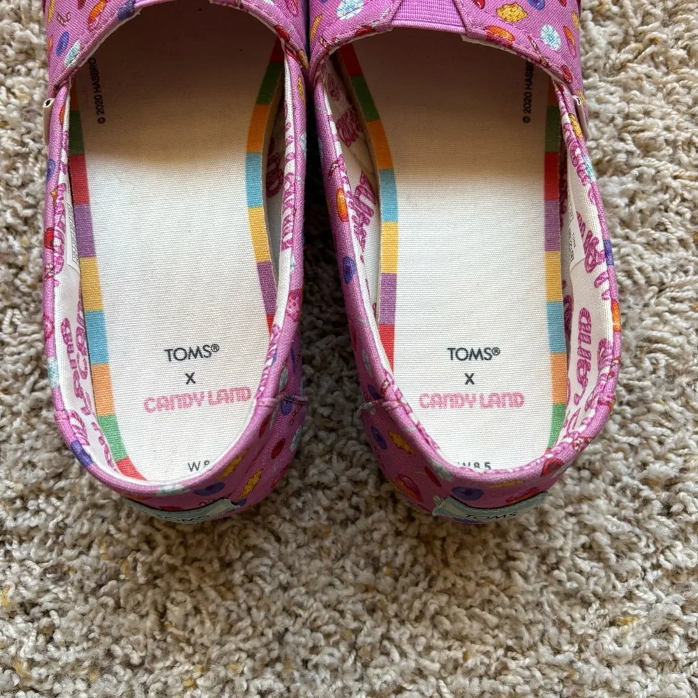 TOMS X CANDY LAND Pink Slip On Shoes Flats Alpargata Women's Size 8.5